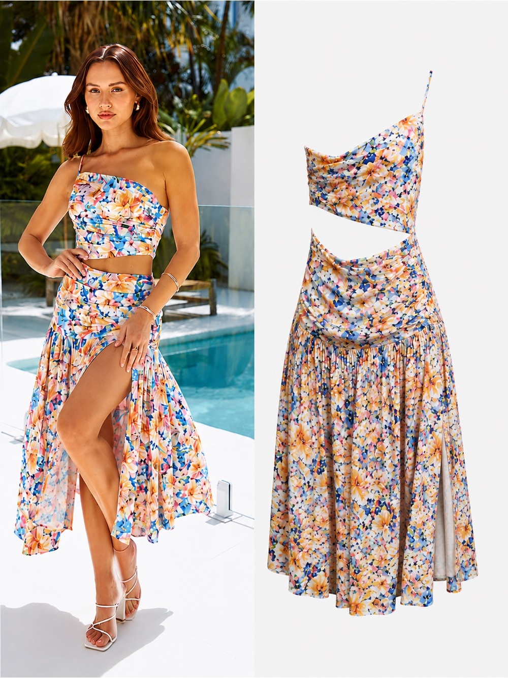 Hello Molly | Floral Cutout Midi Dress | Cottagecore Garden Party | Size Small